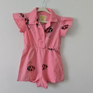 Hugo Loves Tiki Pink Ladybug Ruffle Romper 18-24 Months